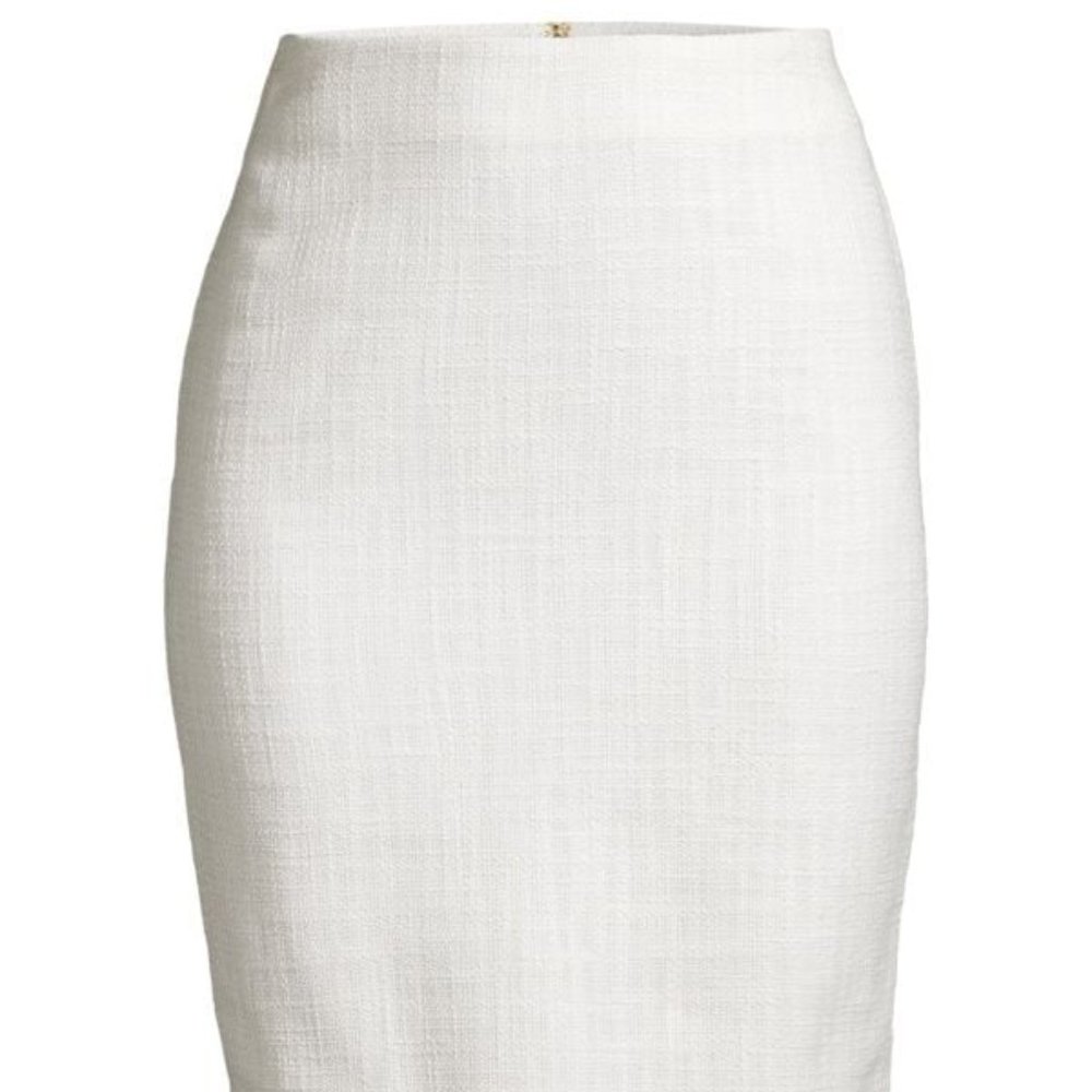 NWT Karl Lagerfeld Paris - Tweed Pencil Skirt (White)